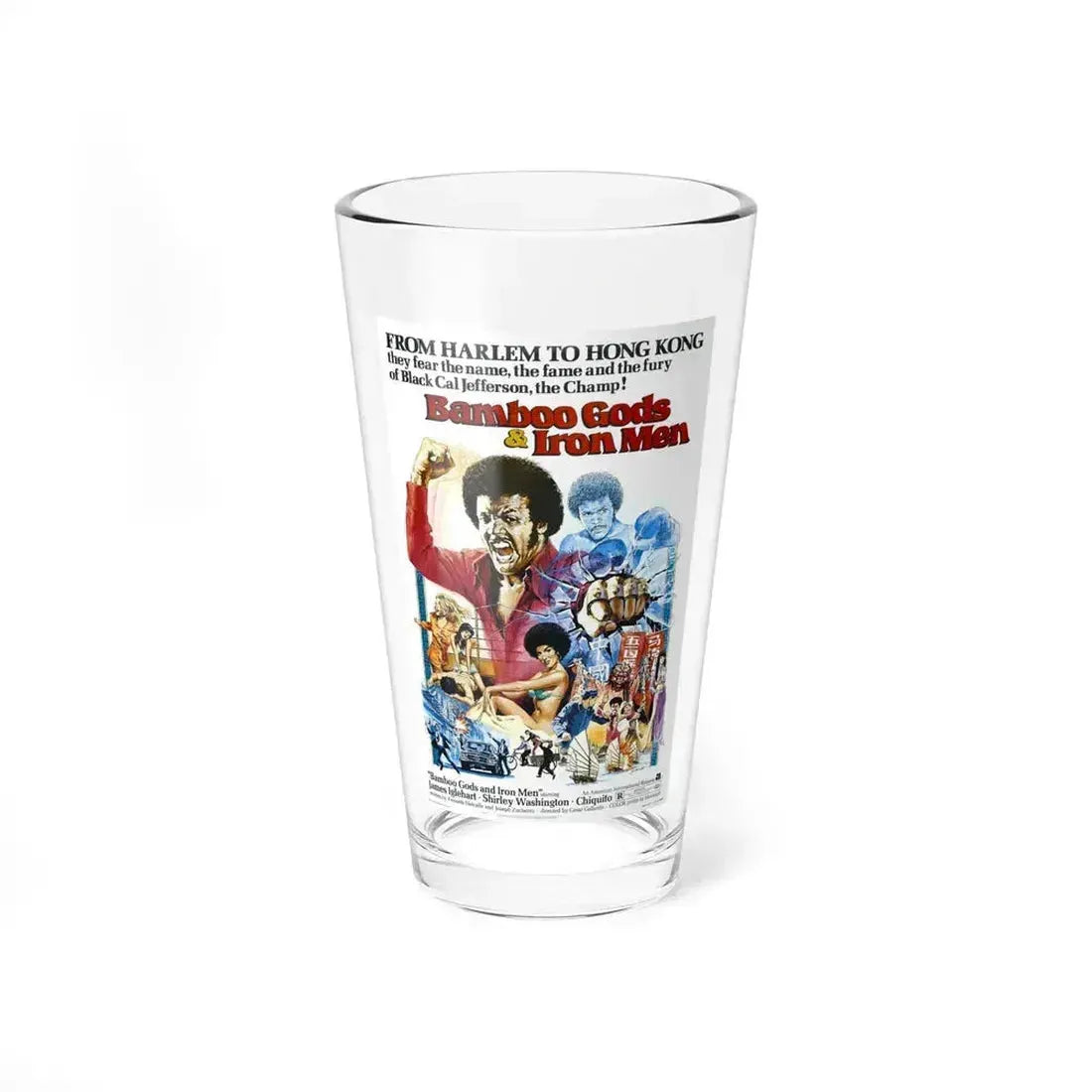 BAMBOO GODS & IRON MEN 1974 Movie Poster - Pint Glass 16oz 16oz - Go Mug Yourself