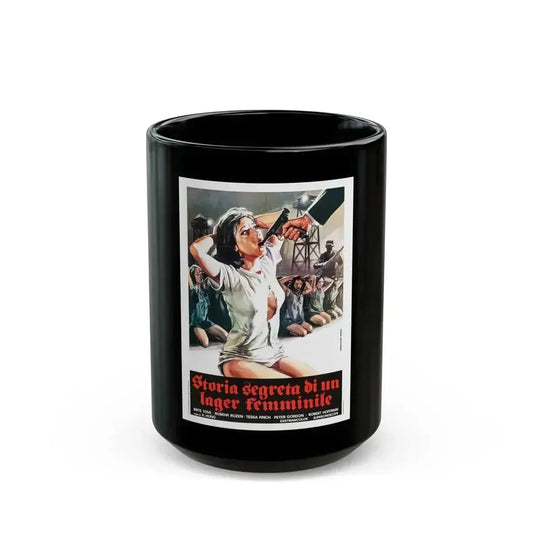 BAMBOO HOUSE OF DOLLS (ITALIAN) 1973 Movie Poster - Black Coffee Mug 15oz - Go Mug Yourself