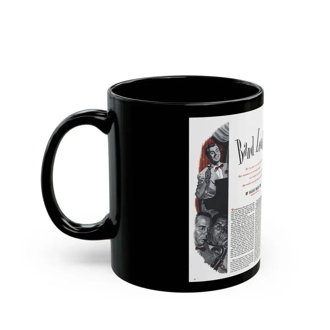 Band Leader, Cosmopolitan, January 1944 - Black Coffee Mug - Go Mug Yourself