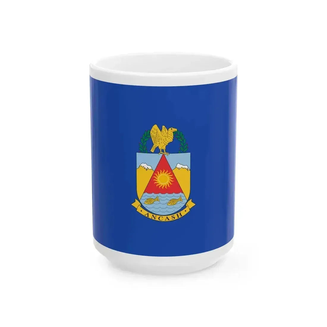 Bandera Ancash (Peru) White Coffee Mug 15oz - Go Mug Yourself