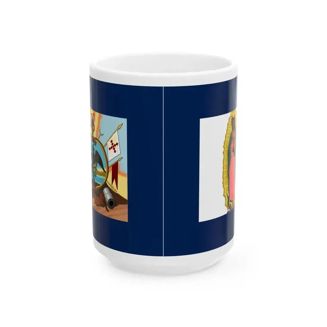 Bandera de Allende anverso y reverso Cruz (Mexico) White Coffee Mug 15oz - Go Mug Yourself