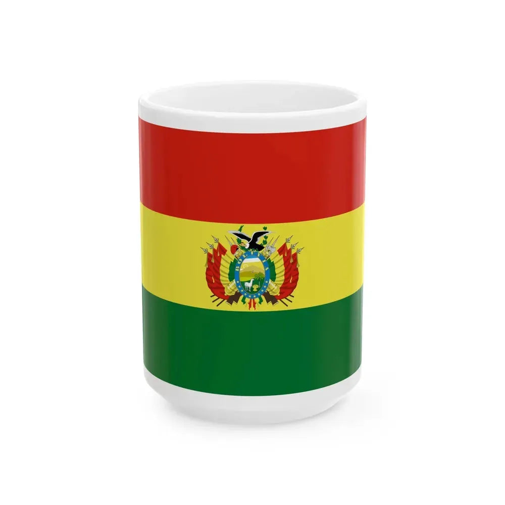 Bandera de Bolivia Estado (Bolivia) White Coffee Mug 15oz - Go Mug Yourself