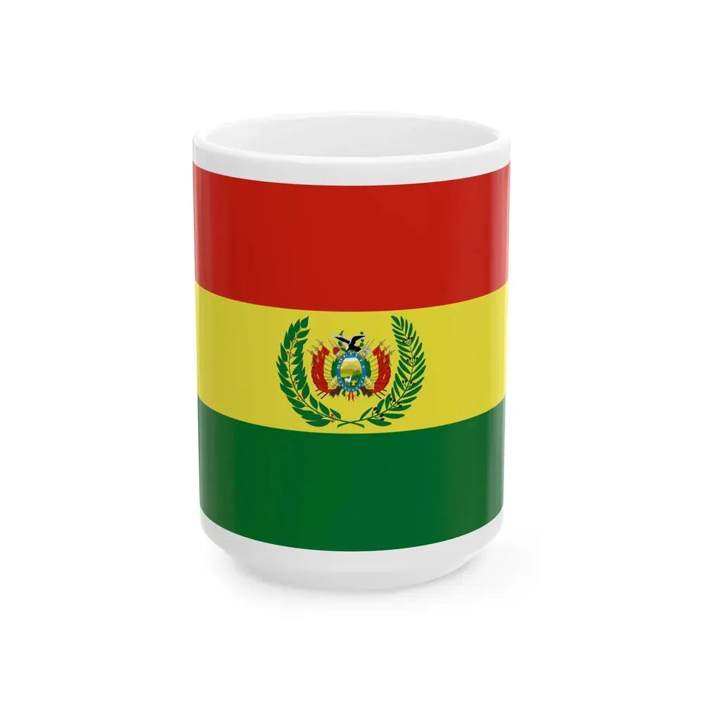 Bandera de Bolivia Guerra (Bolivia) White Coffee Mug 15oz - Go Mug Yourself