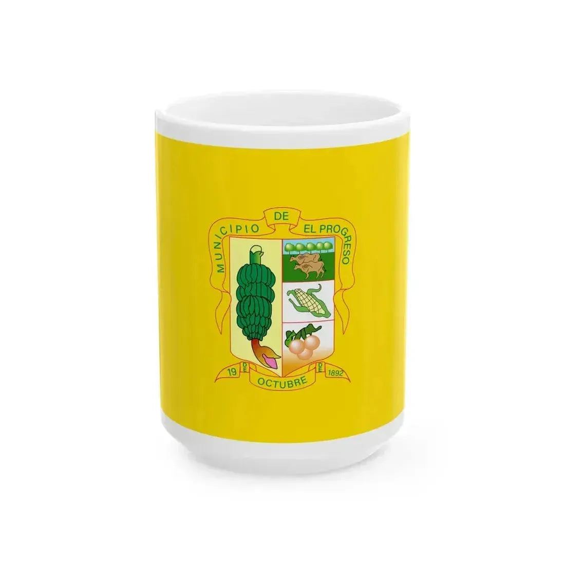 Bandera de El Progreso Honduras (Honduras) White Coffee Mug 15oz - Go Mug Yourself