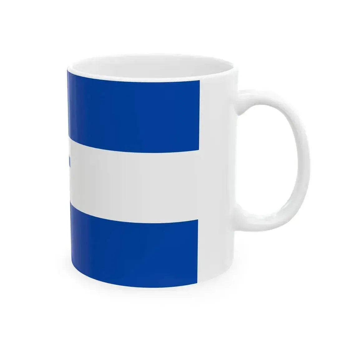 Bandera de El Salvador con una Cruz Cristiana (El Salvador) White Coffee Mug - Go Mug Yourself