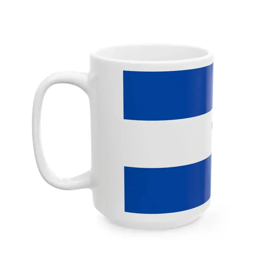 Bandera de El Salvador con una Cruz Cristiana (El Salvador) White Coffee Mug - Go Mug Yourself