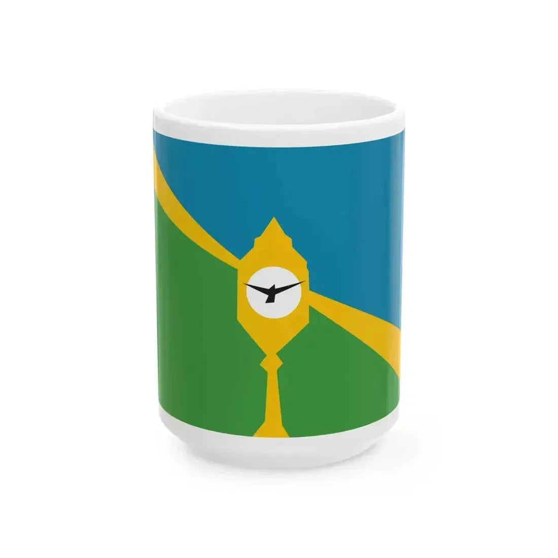 Bandera de la Ciudad de San Luis Argentina (Argentina) White Coffee Mug 15oz - Go Mug Yourself