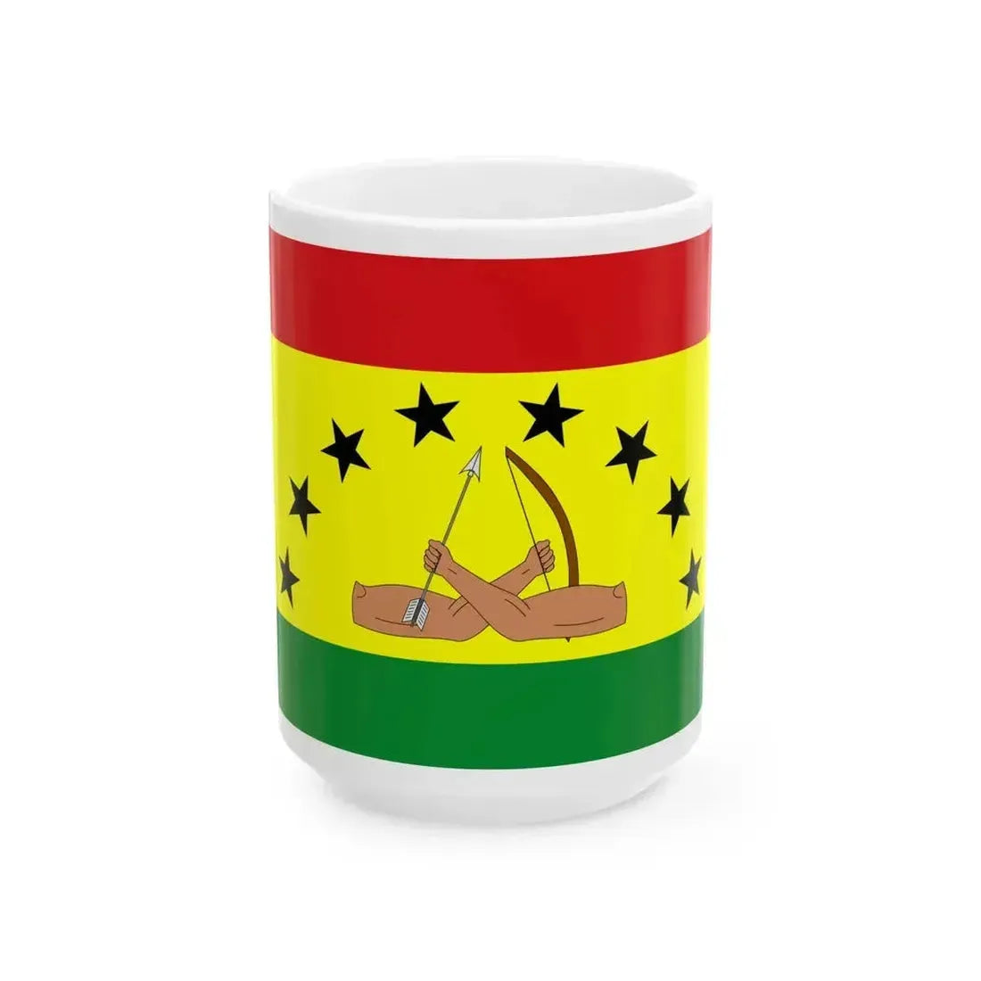 Bandera de la Comarca Guna Yala (Panama) White Coffee Mug 15oz - Go Mug Yourself