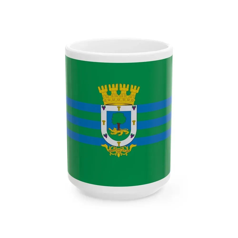 Bandera de La Florida Chile (Chile) White Coffee Mug 15oz - Go Mug Yourself