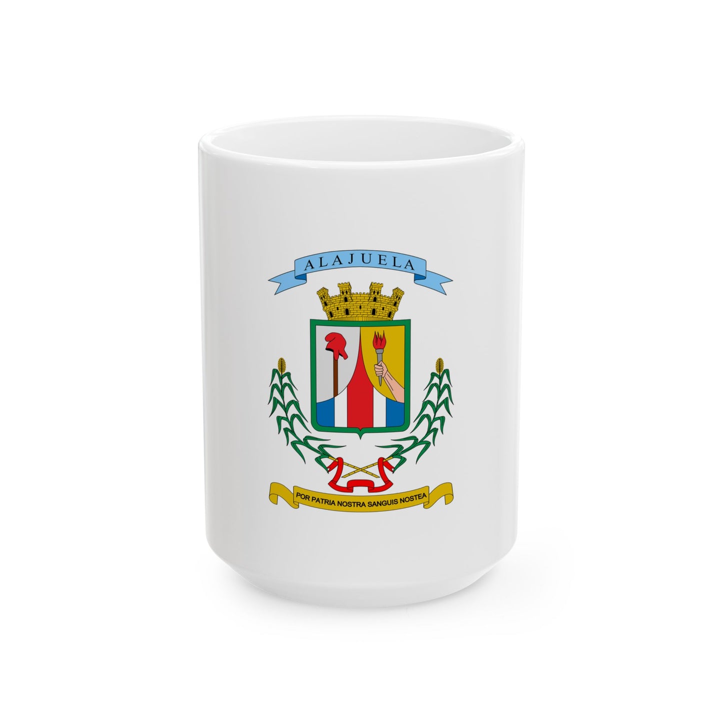 Bandera de la Provincia de Alajuela (Costa Rica) White Coffee Mug-15oz-Go Mug Yourself