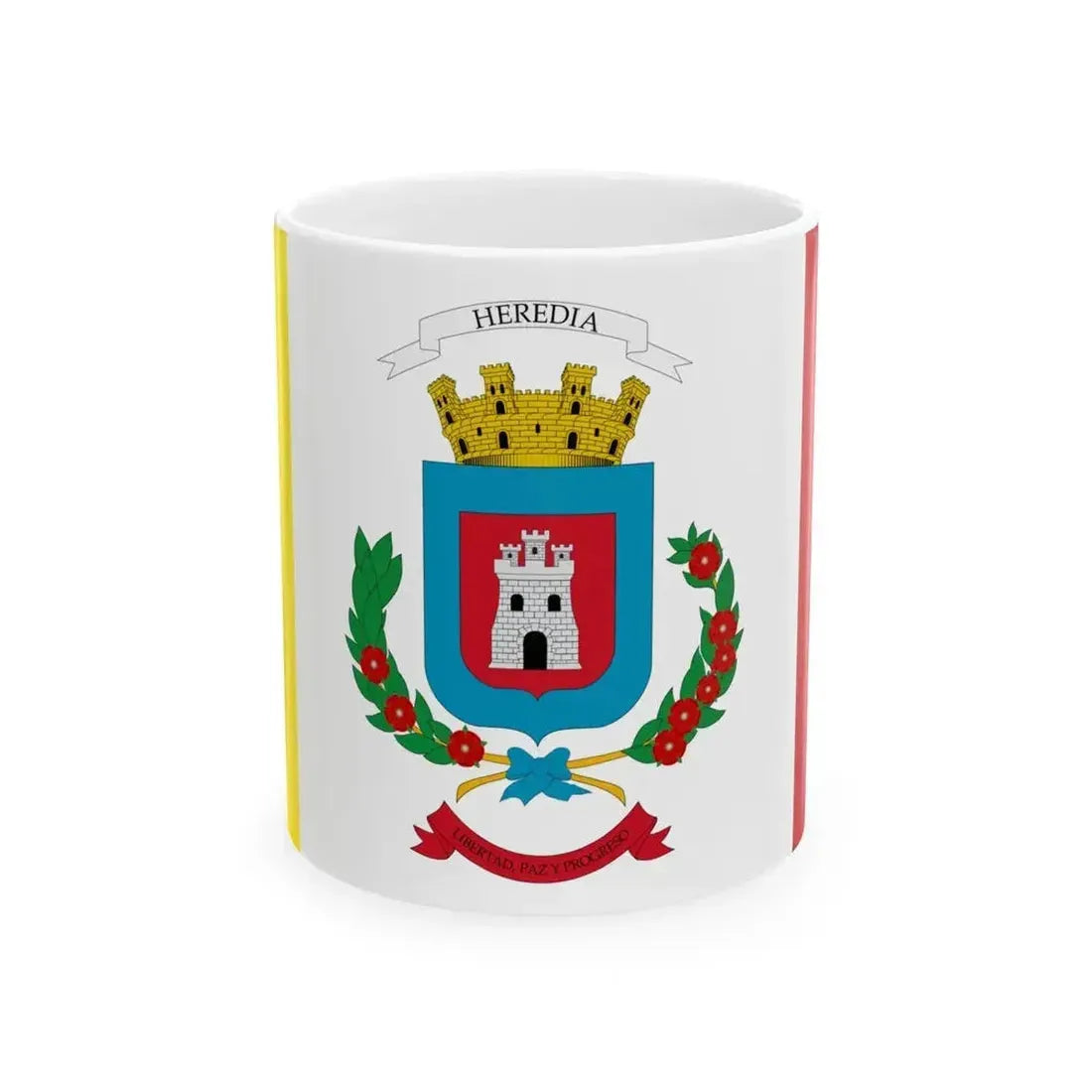 Bandera de la Provincia de Heredia (Costa Rica) White Coffee Mug 11oz - Go Mug Yourself