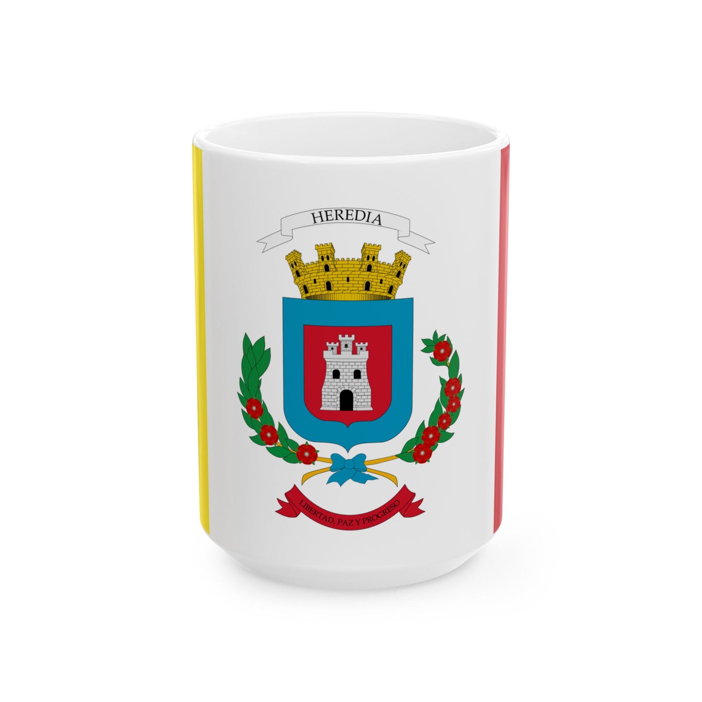 Bandera de la Provincia de Heredia (Costa Rica) White Coffee Mug-15oz-Go Mug Yourself