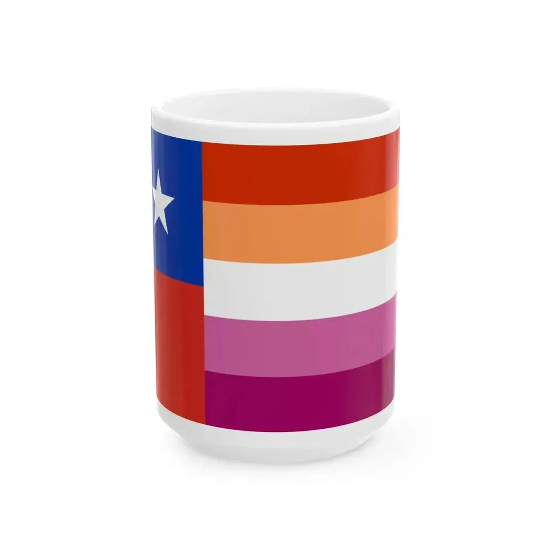 Bandera de Lesbianas de Chile (Chile) White Coffee Mug 15oz - Go Mug Yourself