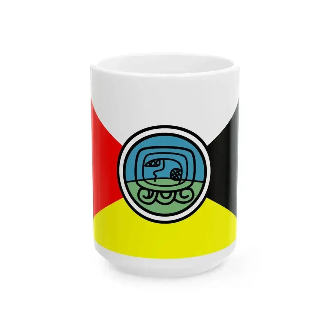 Bandera de los Pueblos Guatemala circle (Guatemala) White Coffee Mug 15oz - Go Mug Yourself