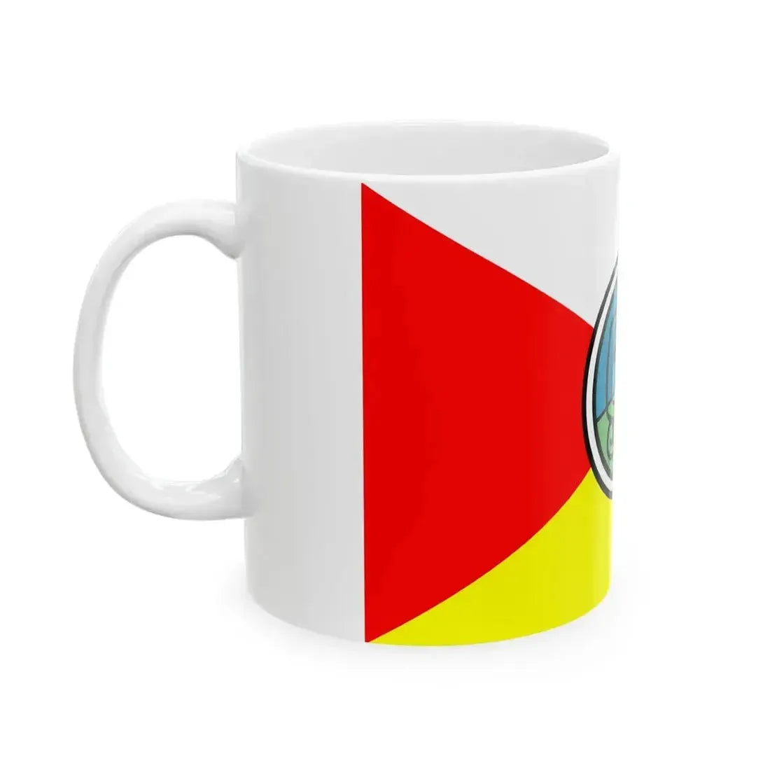 Bandera de los Pueblos Guatemala circle (Guatemala) White Coffee Mug - Go Mug Yourself