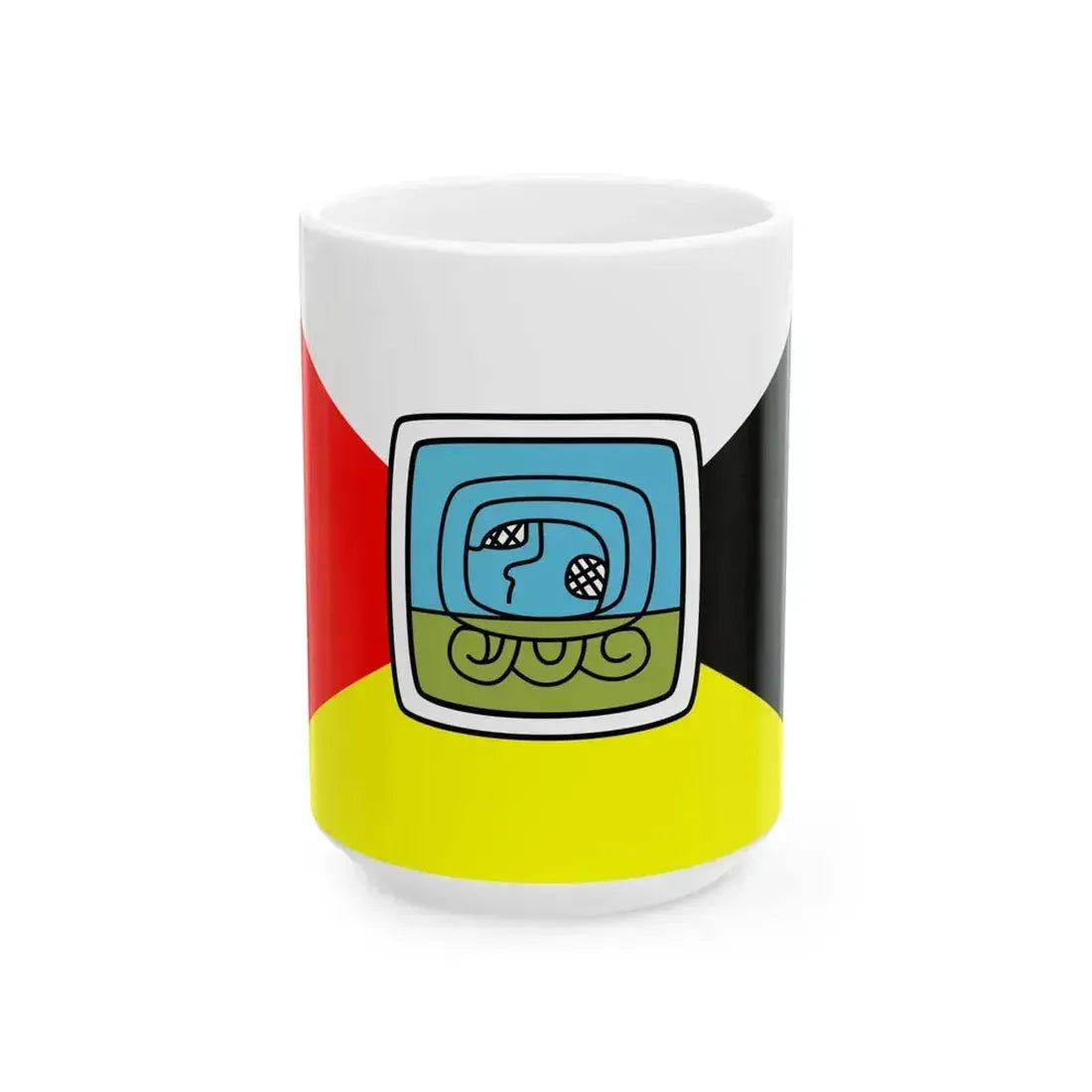 Bandera de los Pueblos Guatemala square (Guatemala) White Coffee Mug 15oz - Go Mug Yourself