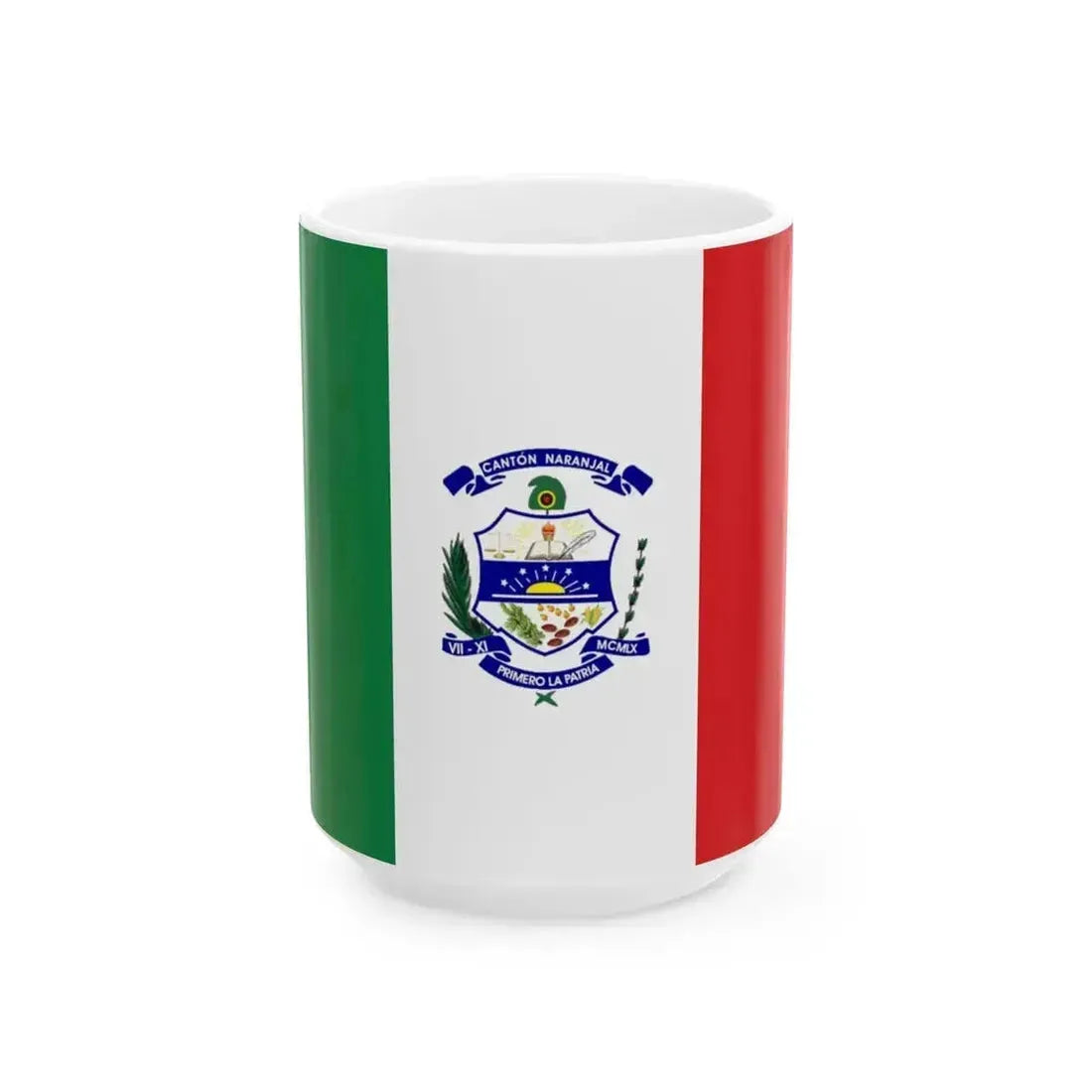 Bandera de Naranjal (Ecuador) White Coffee Mug 15oz - Go Mug Yourself