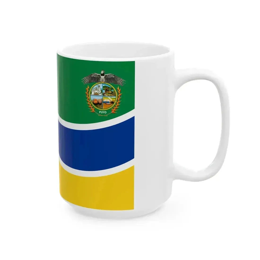 Bandera del Puyo (Ecuador) White Coffee Mug - Go Mug Yourself