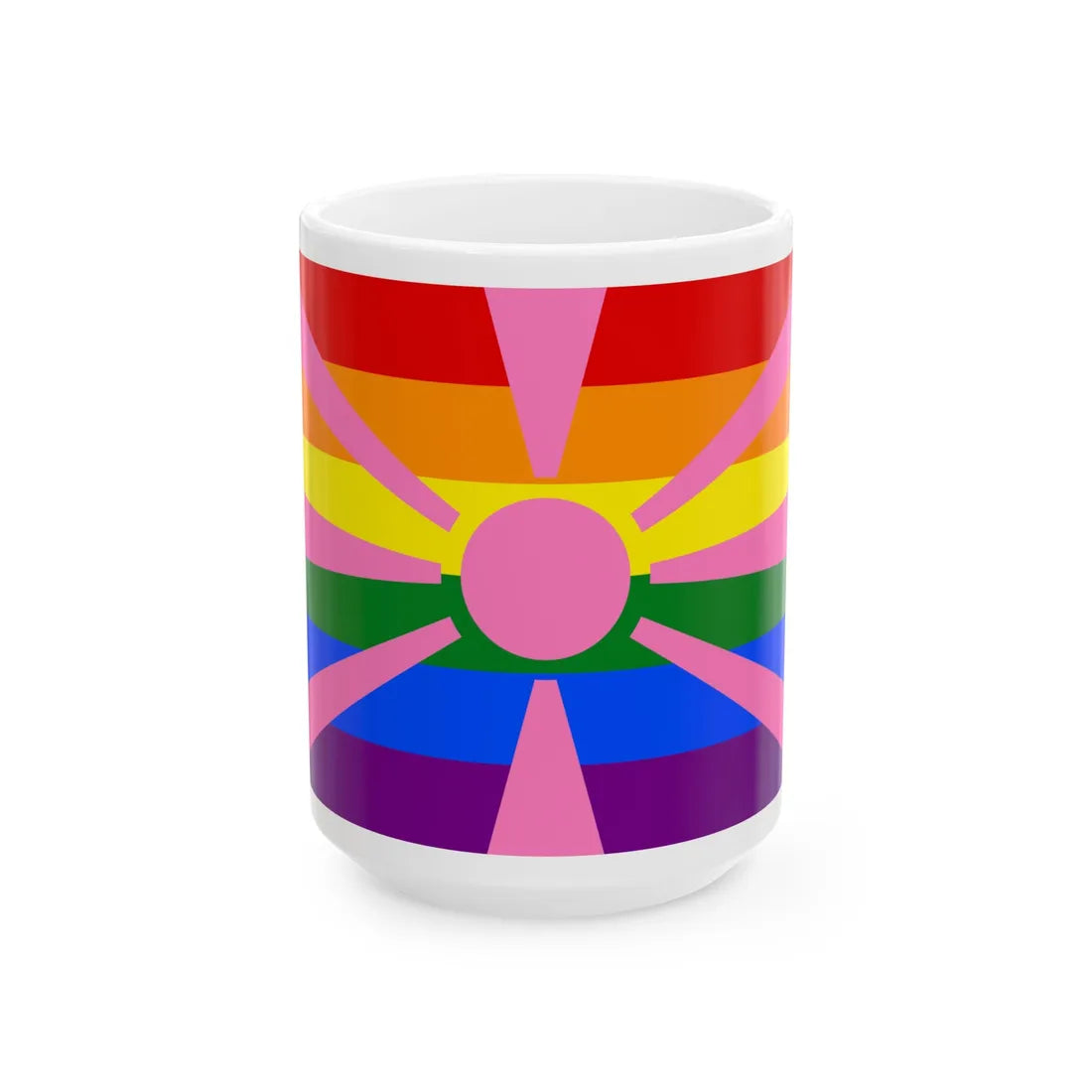 Bandera gay North Macedonia (North Macedonia) White Coffee Mug 15oz - Go Mug Yourself