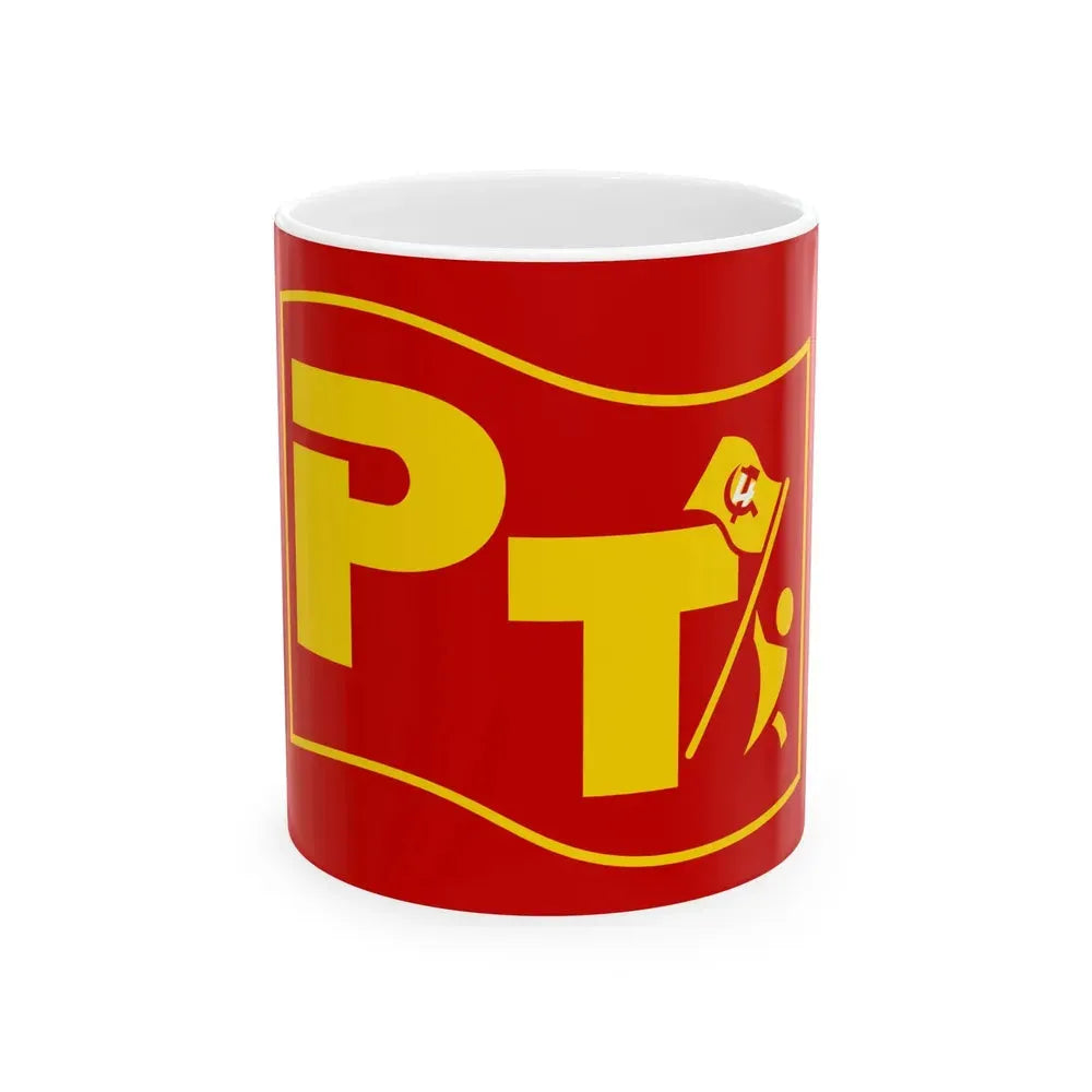 Bandera Partido de los Trabajadores Costa Rica (Costa Rica) White Coffee Mug 11oz - Go Mug Yourself