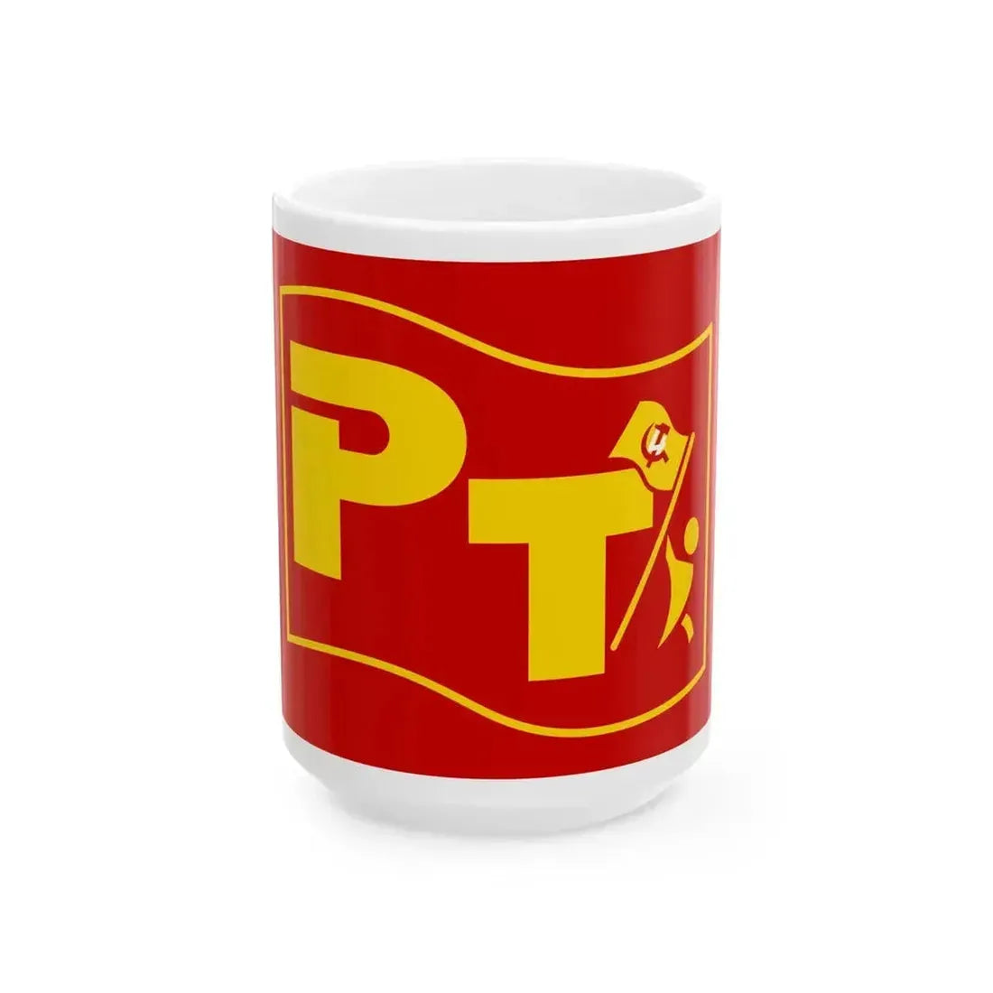 Bandera Partido de los Trabajadores Costa Rica (Costa Rica) White Coffee Mug 15oz - Go Mug Yourself