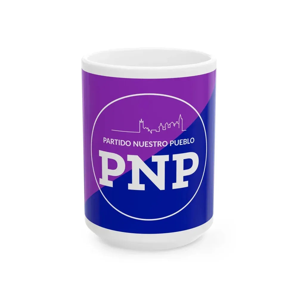 Bandera Partido Nuestro Pueblo Costa Rica (Costa Rica) White Coffee Mug 15oz - Go Mug Yourself