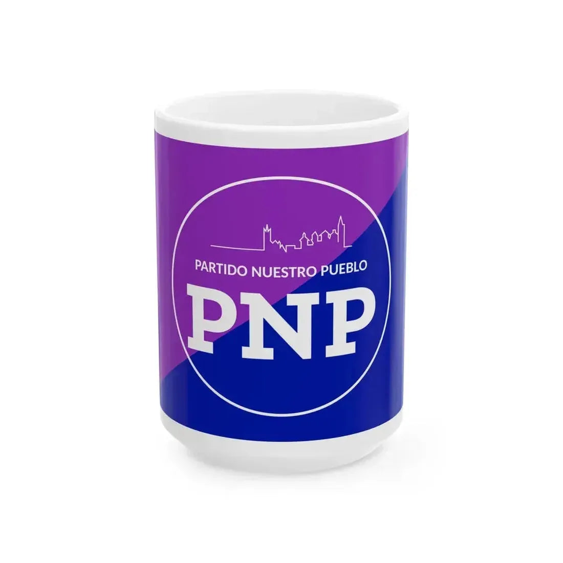 Bandera Partido Nuestro Pueblo Costa Rica (Costa Rica) White Coffee Mug 15oz - Go Mug Yourself