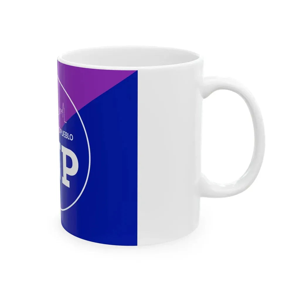 Bandera Partido Nuestro Pueblo Costa Rica (Costa Rica) White Coffee Mug - Go Mug Yourself