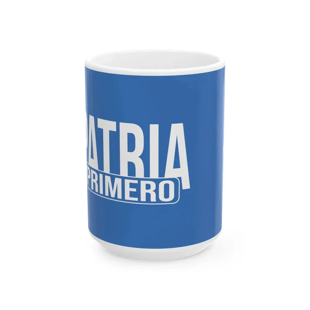 Bandera Partido Patria Primero Costa Rica (Costa Rica) White Coffee Mug 15oz - Go Mug Yourself