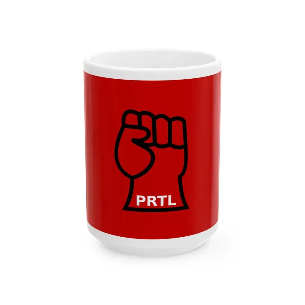 Bandera Partido Revolucionario de los Trabajadores en Lucha Costa Rica (Costa Rica) White Coffee Mug 15oz - Go Mug Yourself