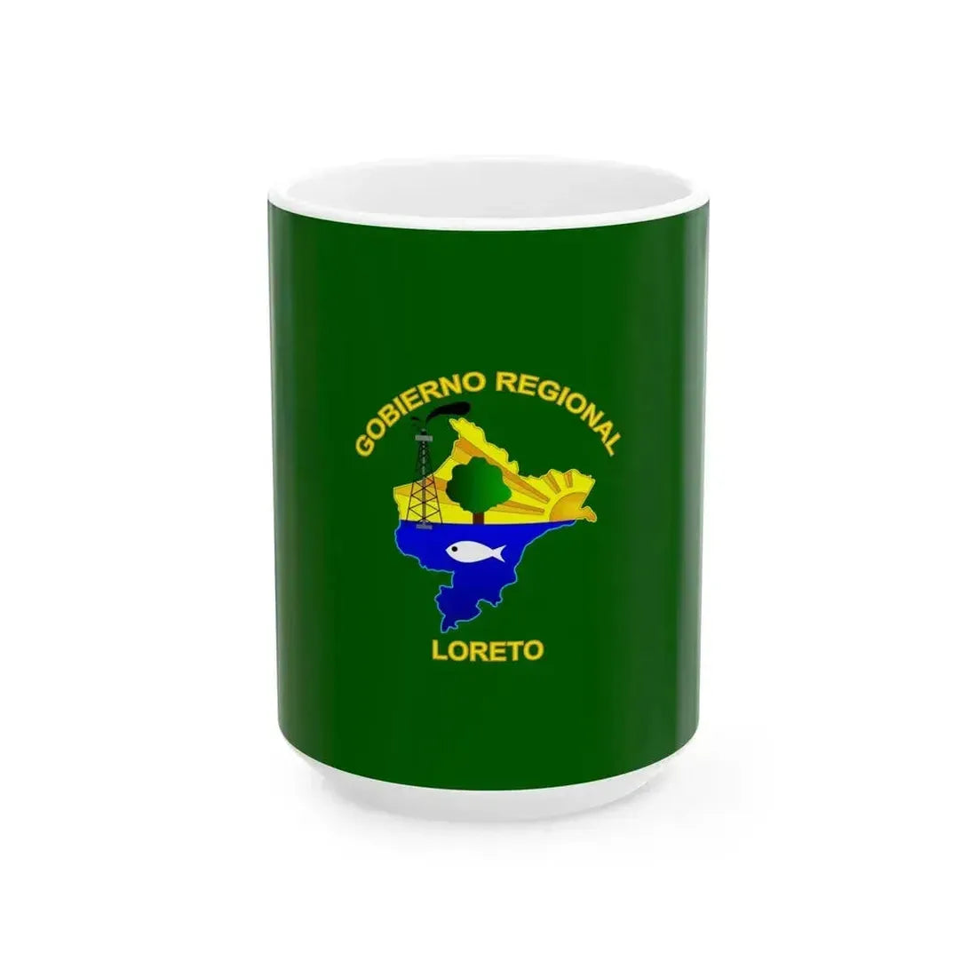 Bandera Region Loreto (Peru) White Coffee Mug 15oz - Go Mug Yourself