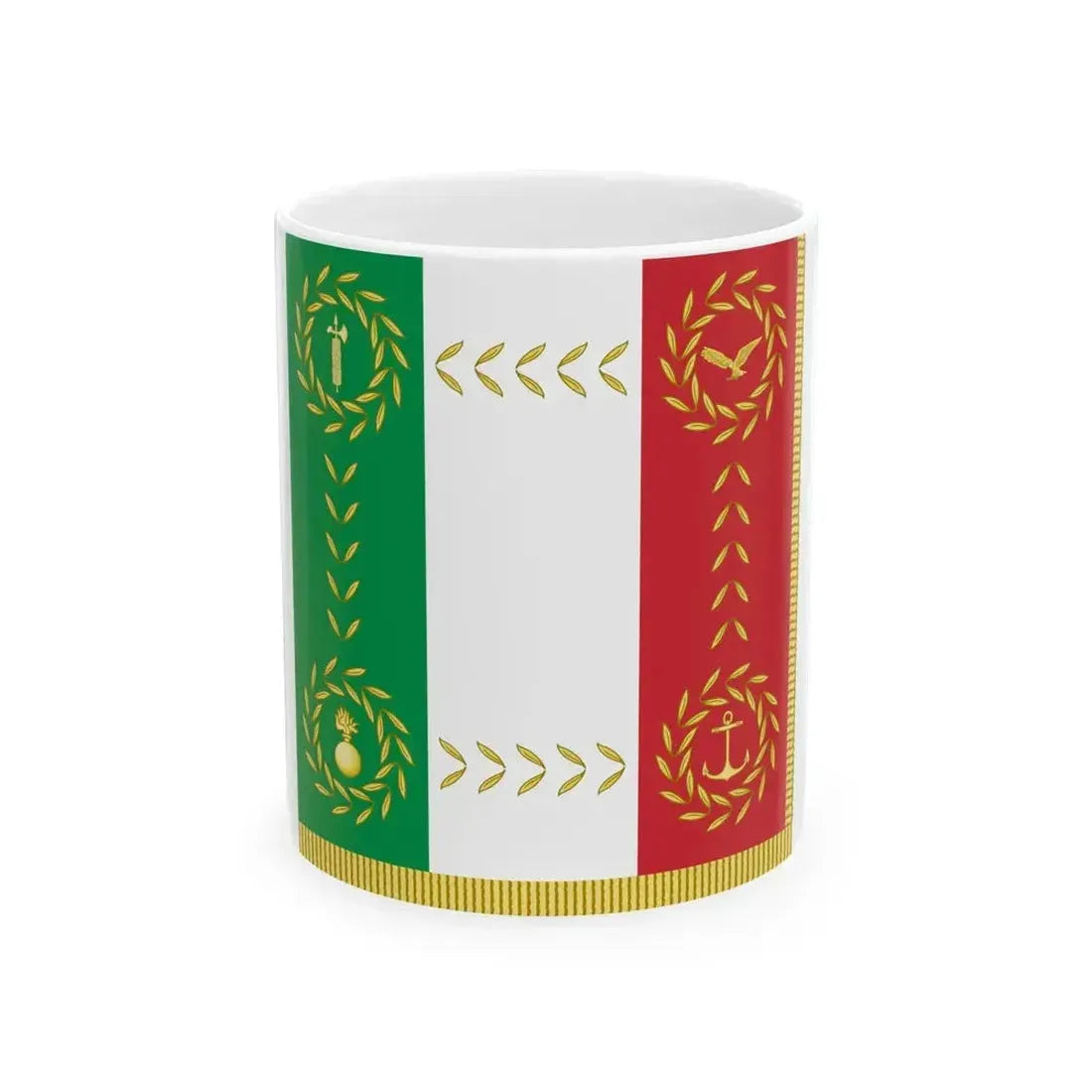 Bandiera di combattimento per le Forze Armate della Repubblica Sociale Italiana (Italy) White Coffee Mug 11oz - Go Mug Yourself