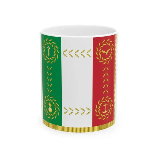 Bandiera di combattimento per le Forze Armate della Repubblica Sociale Italiana (Italy) White Coffee Mug 11oz - Go Mug Yourself