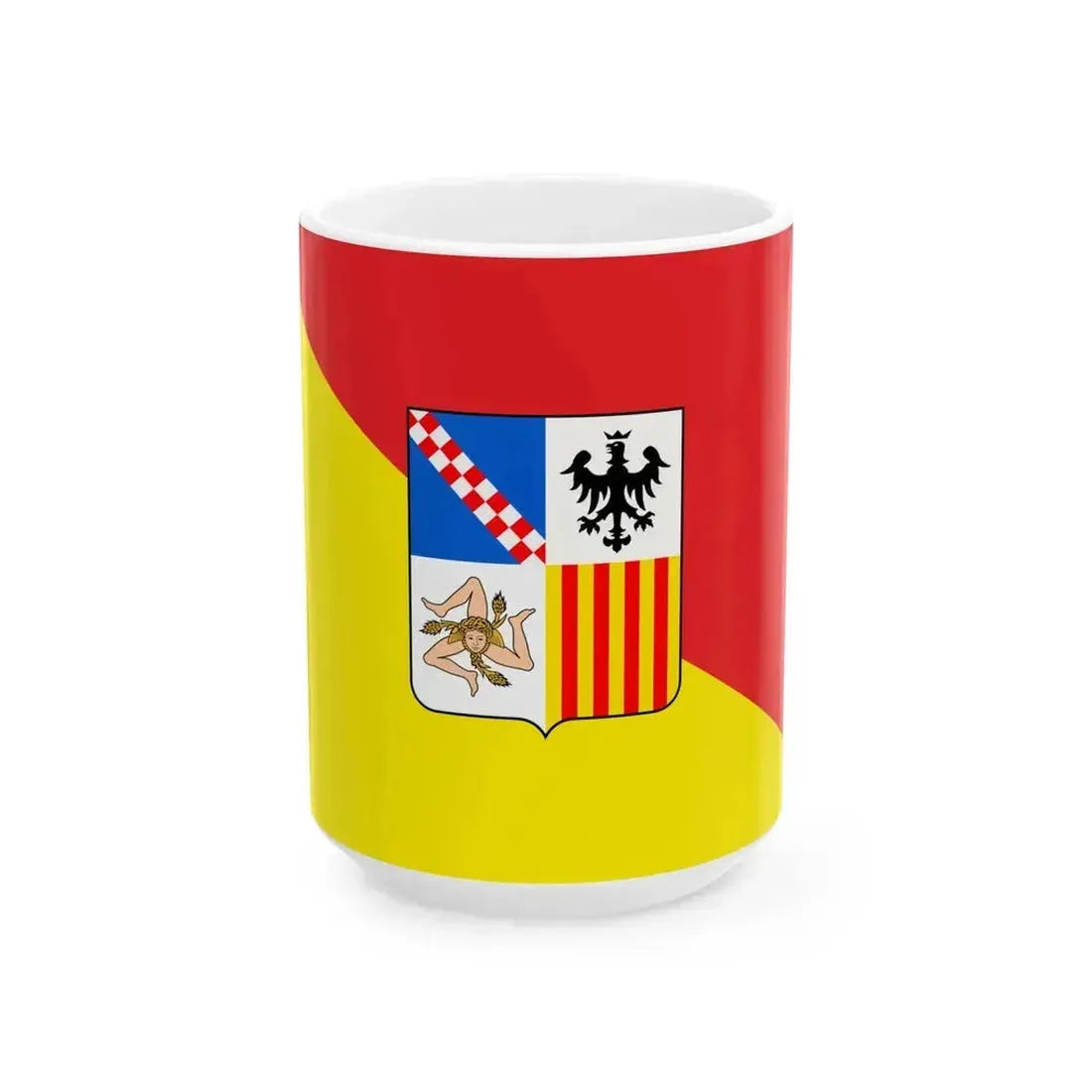Bandiera Siciliana 1995-2000 (Italy) White Coffee Mug 15oz - Go Mug Yourself