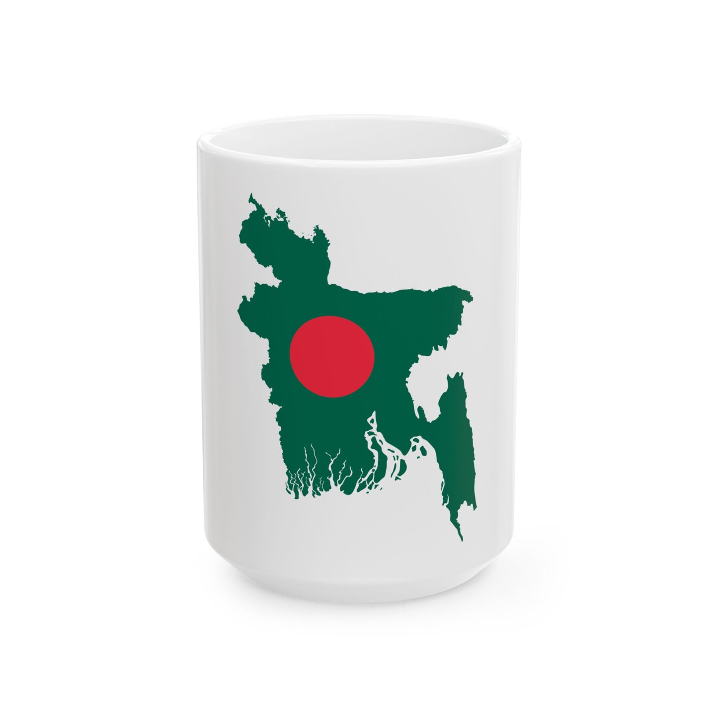 Bangladesh Map Flag (Bangladesh) White Coffee Mug-15oz-Go Mug Yourself