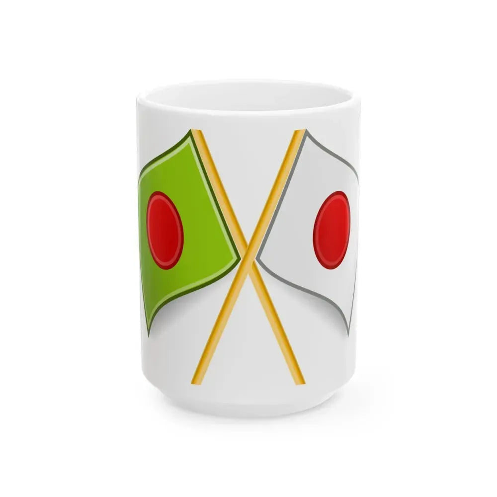 Bangladeshi and Japanese flags (Bangladesh) White Coffee Mug 15oz - Go Mug Yourself