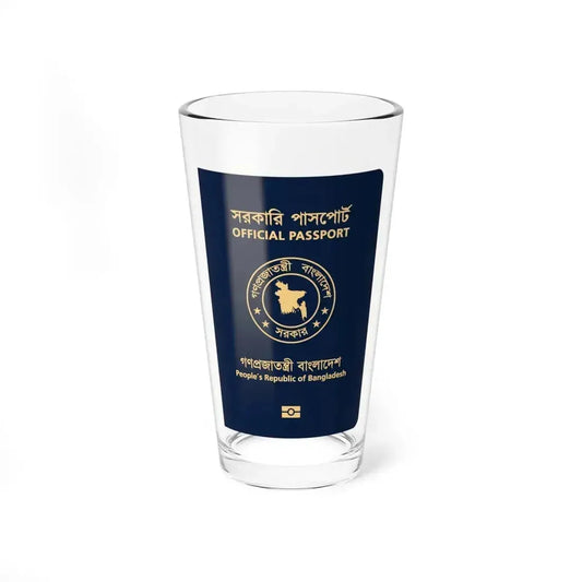 Bangladeshi Official Passport - Pint Glass 16oz 16oz - Go Mug Yourself