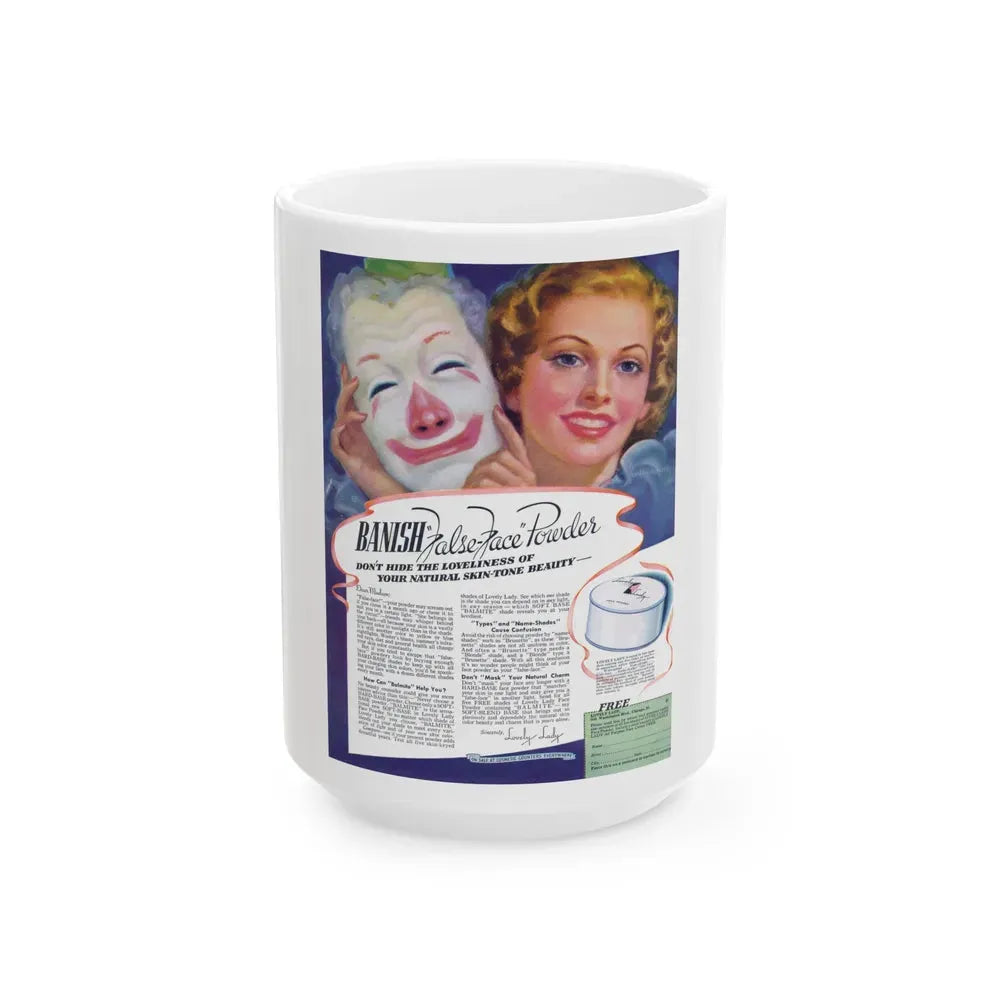 Banish advertisement, Modern Romances, August 1937 - White Coffee Mug 15oz - Go Mug Yourself