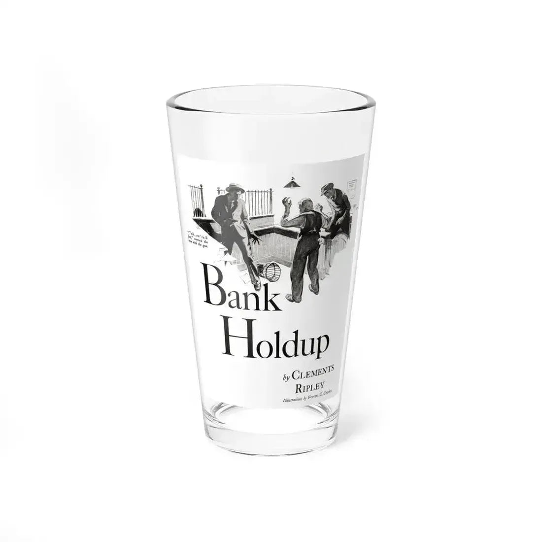 Bank Holdup (1), Cosmopolitan, January 1934 (Magazine Illustration) Pint Glass 16oz 16oz - Go Mug Yourself