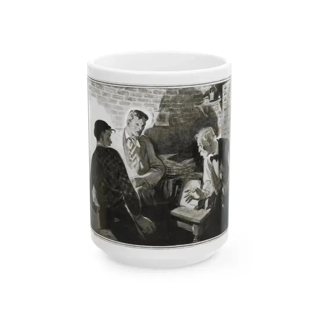 Bank Holdup (2), Cosmopolitan, January 1934 - White Coffee Mug 15oz - Go Mug Yourself