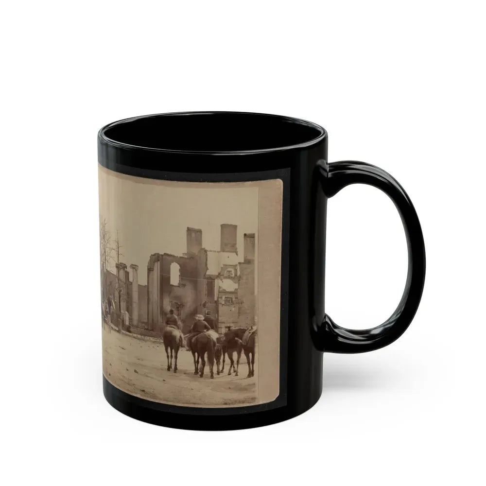 Bank Of Chambersburg & Franklin House, Chambersburg, Franklin Co., Pa., Destroyed By The Rebels Under Mccausland, July 30th, 1864 (U.S. Civil War) Black Coffee Mug - Go Mug Yourself