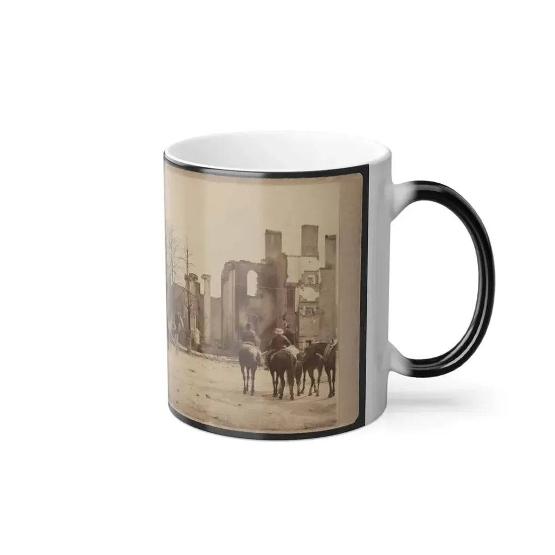 Bank of Chambersburg & Franklin House, Chambersburg, Franklin Co., Pa., Destroyed by the Rebels Under Mccausland, July 30Th, 1864 (U.S. Civil War) Color Changing Coffee Mug 11oz - Go Mug Yourself