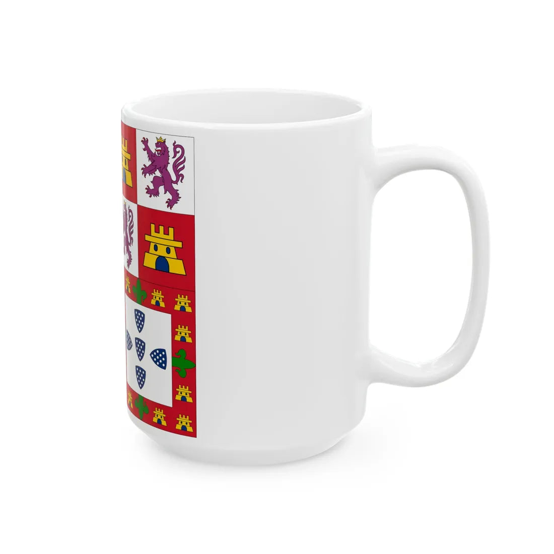 Banner of Arms of Afonso V of Portugal (Portugal) White Coffee Mug - Go Mug Yourself