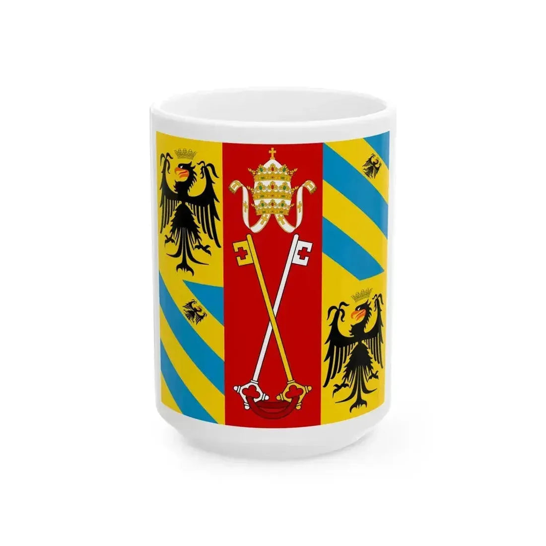 Banner of Arms of the Duchy of Urbino (Italy) White Coffee Mug 15oz - Go Mug Yourself