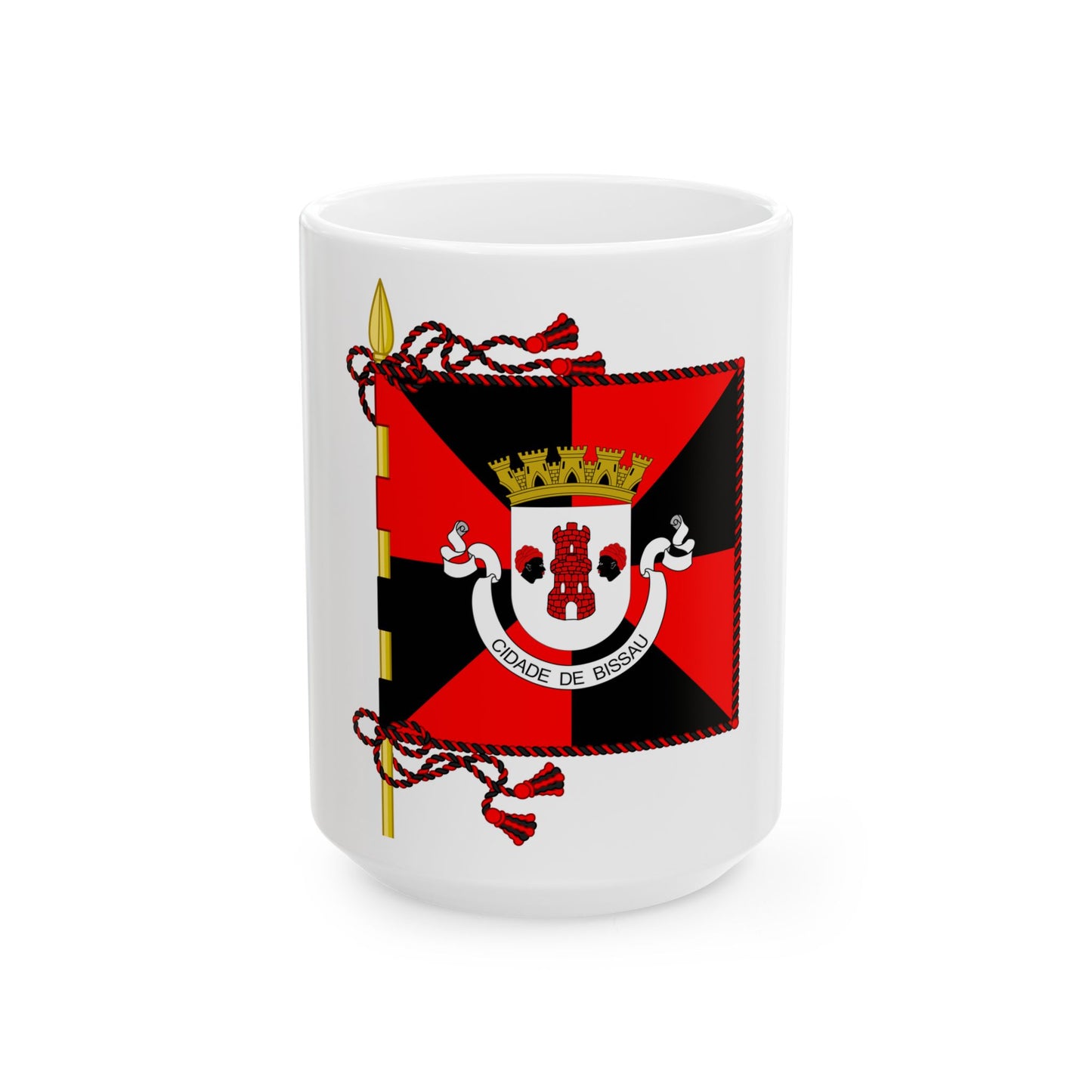 Banner of Bissau 1947-1974 (Guinea) White Coffee Mug-15oz-Go Mug Yourself