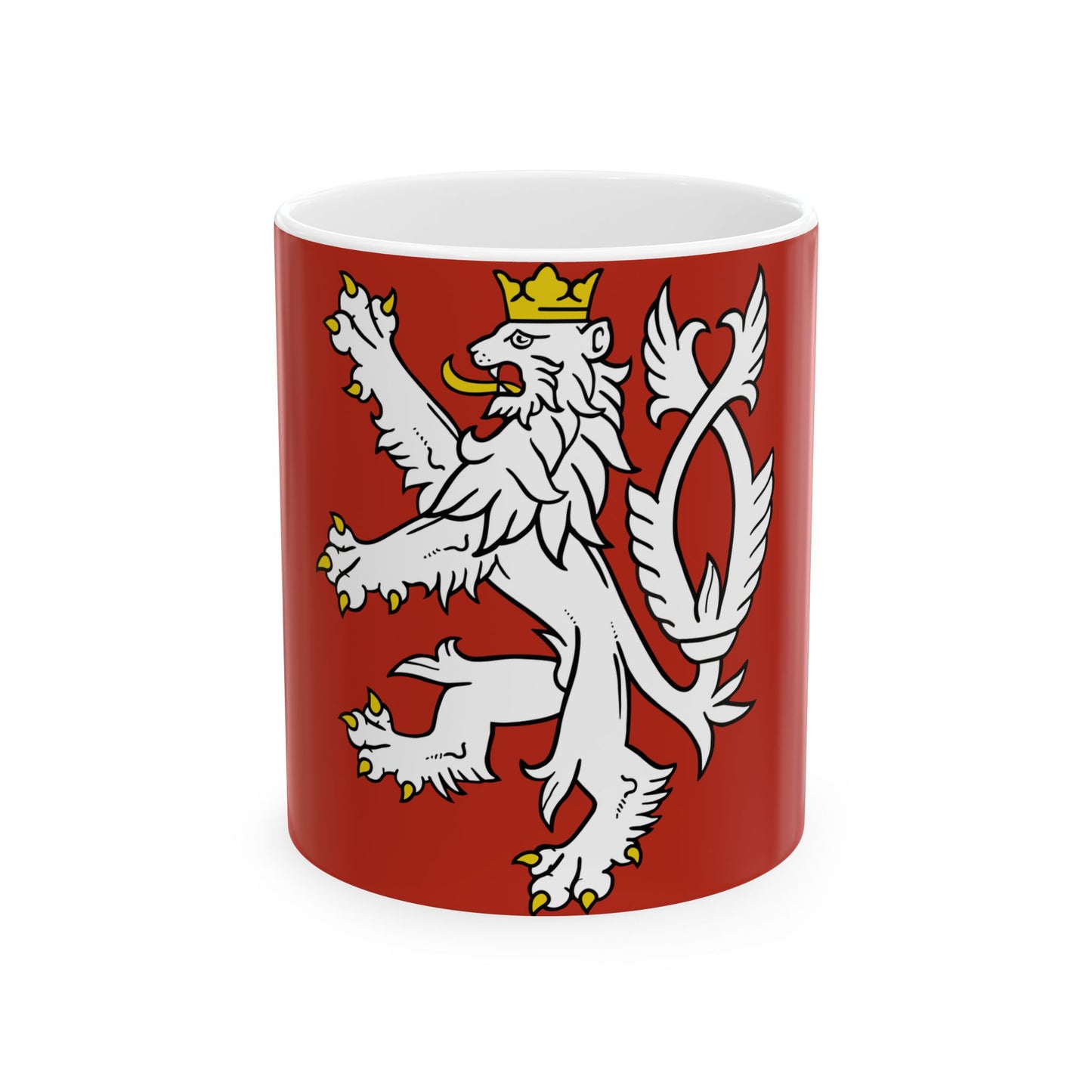Banner of the Bohemian Coat of Arms (Czech Republic) White Coffee Mug-11oz-Go Mug Yourself