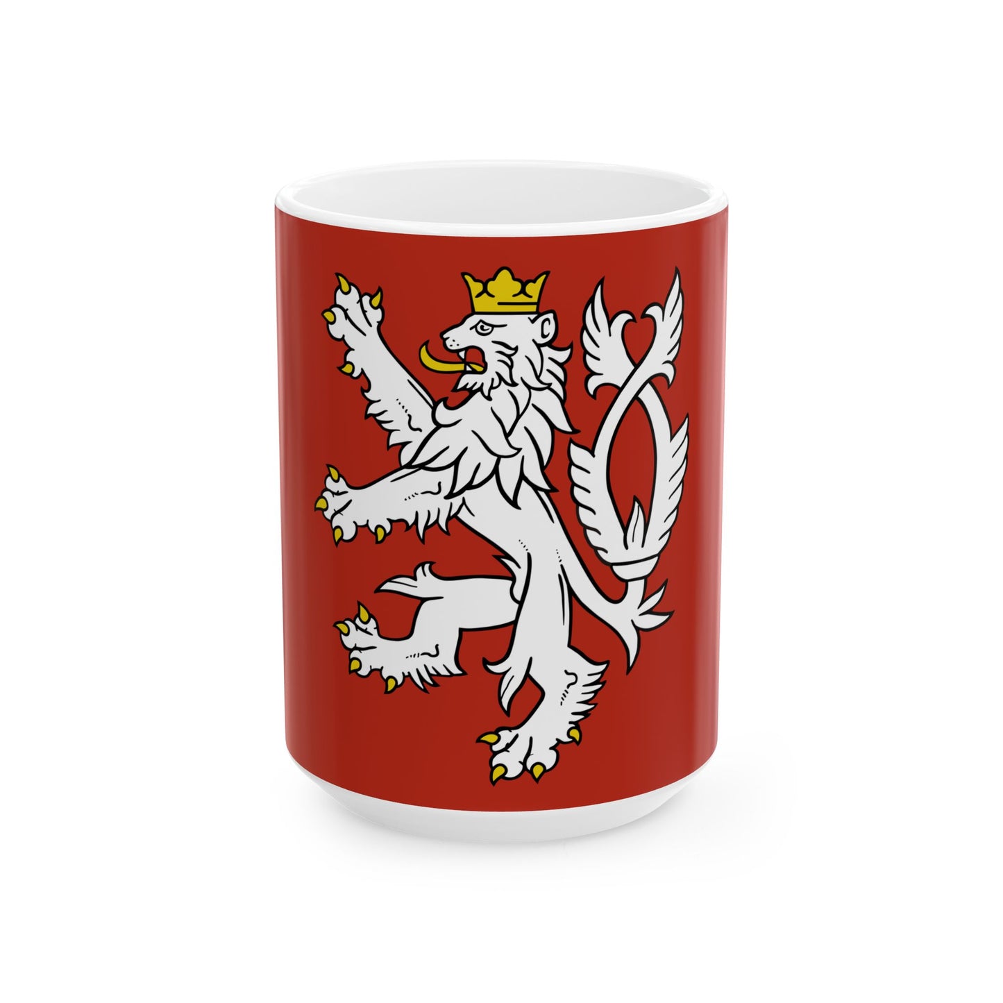 Banner of the Bohemian Coat of Arms (Czech Republic) White Coffee Mug-15oz-Go Mug Yourself