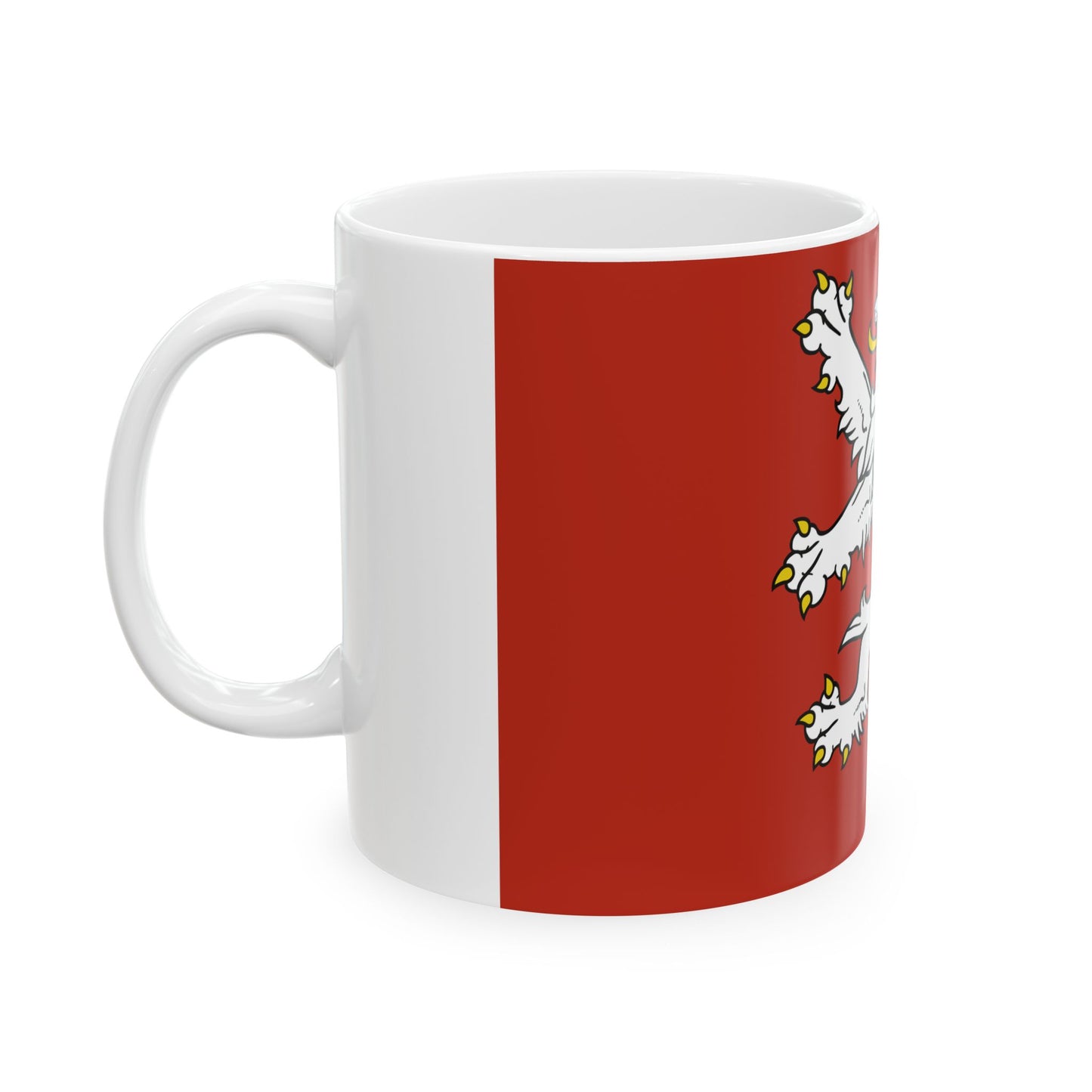 Banner of the Bohemian Coat of Arms (Czech Republic) White Coffee Mug-Go Mug Yourself