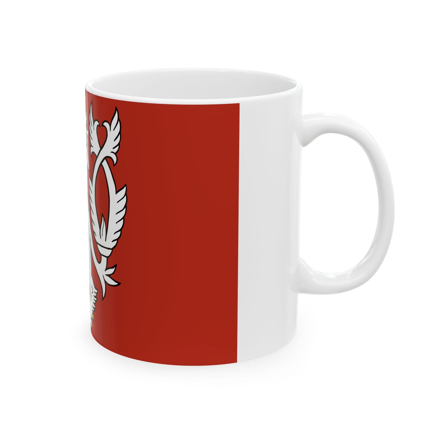 Banner of the Bohemian Coat of Arms (Czech Republic) White Coffee Mug-Go Mug Yourself