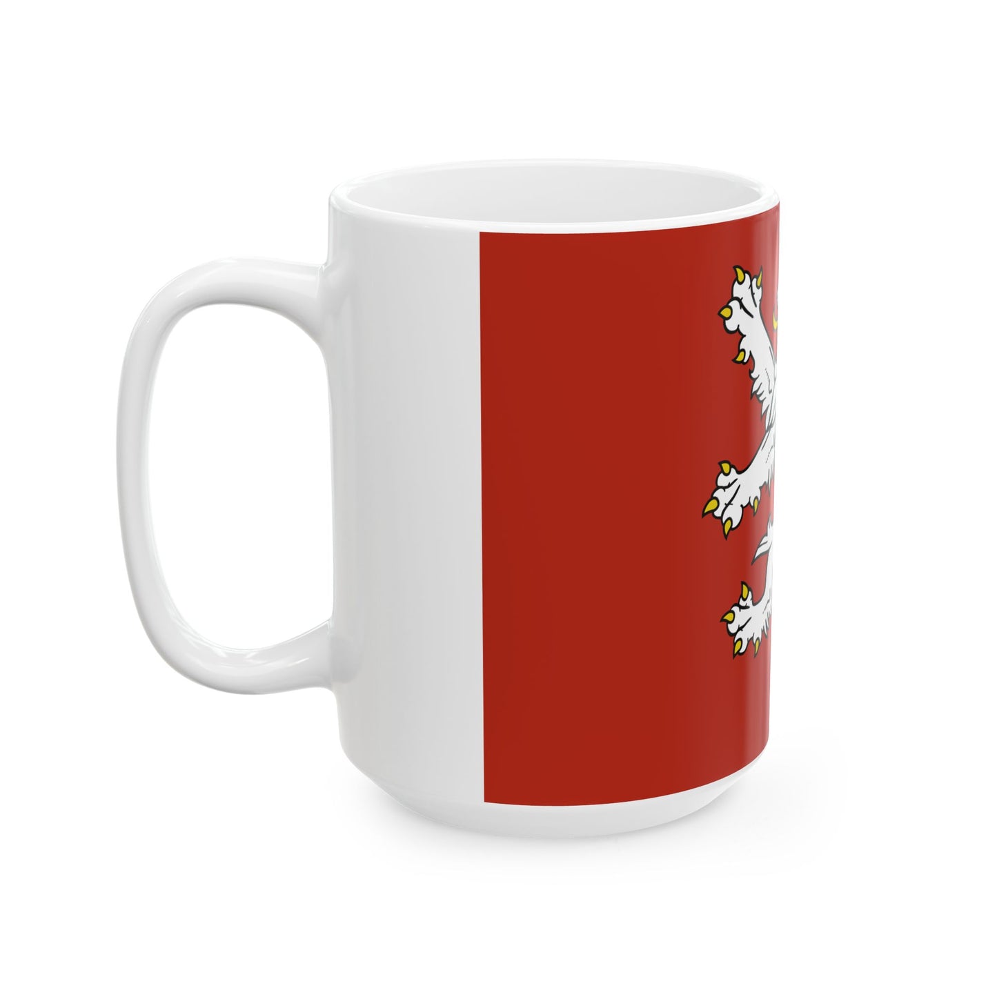 Banner of the Bohemian Coat of Arms (Czech Republic) White Coffee Mug-Go Mug Yourself